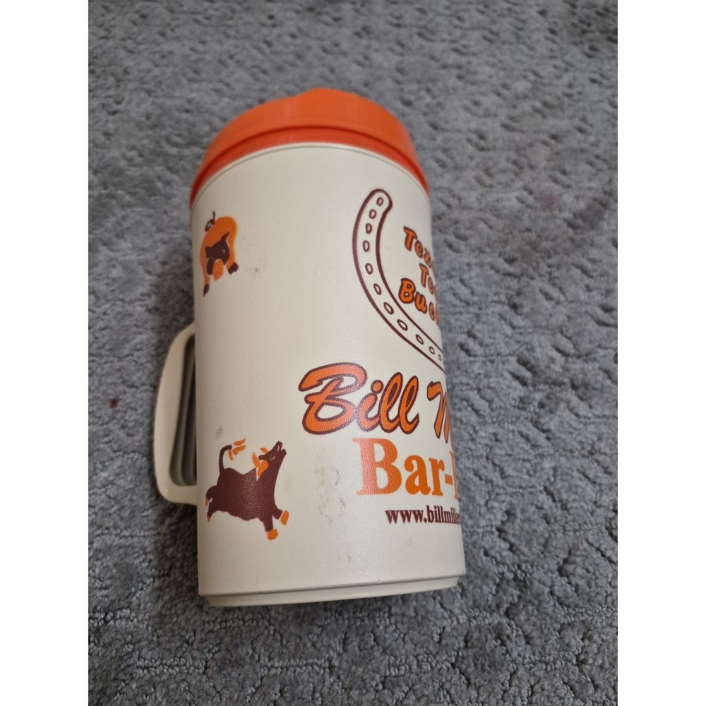 Bill Miller Bar-B-Q Texas Tea Bucket Aladdin Insulated Mug Cup 34oz W/ Lid - Picture 3 of 5